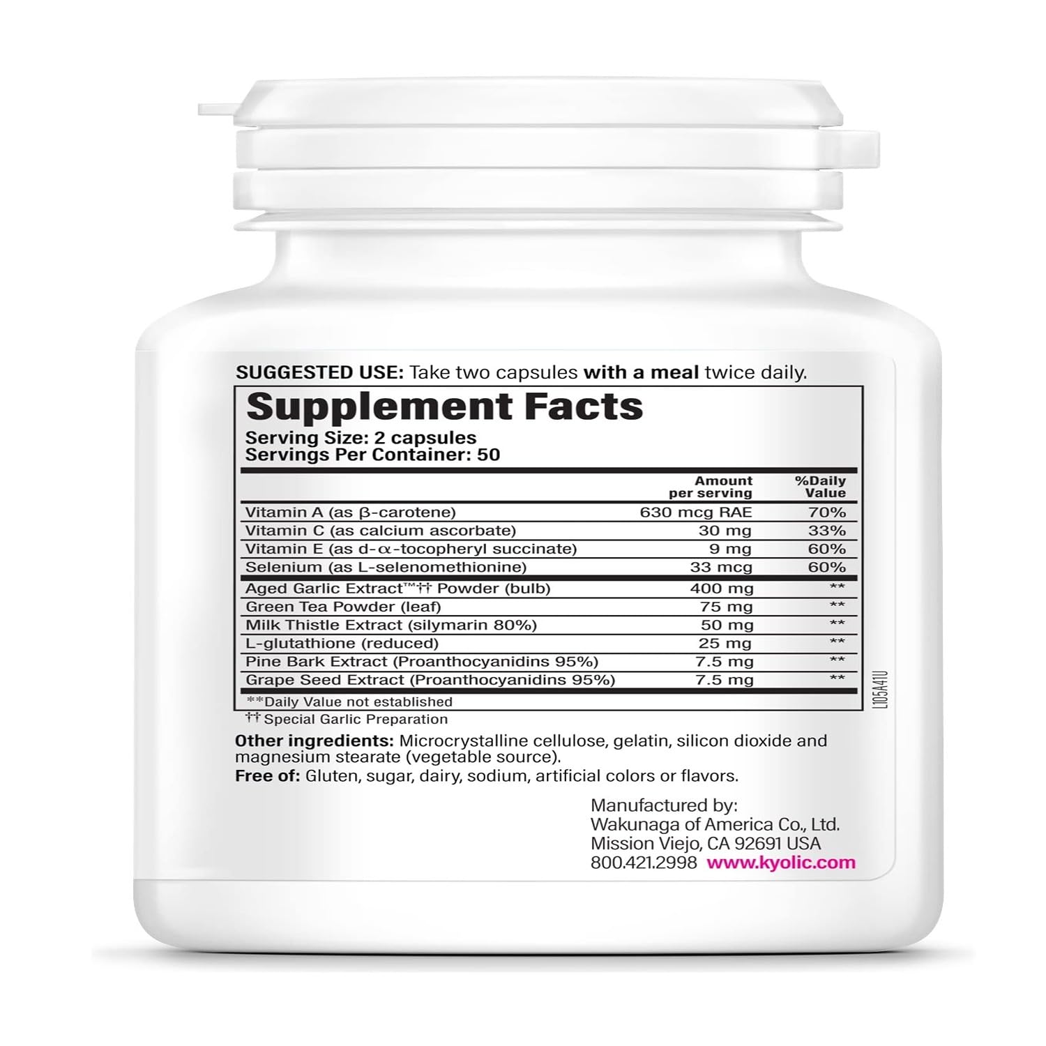Kyolic Aged Garlic Extract Formula 105 - Detox & Anti-Aging (Odorless)