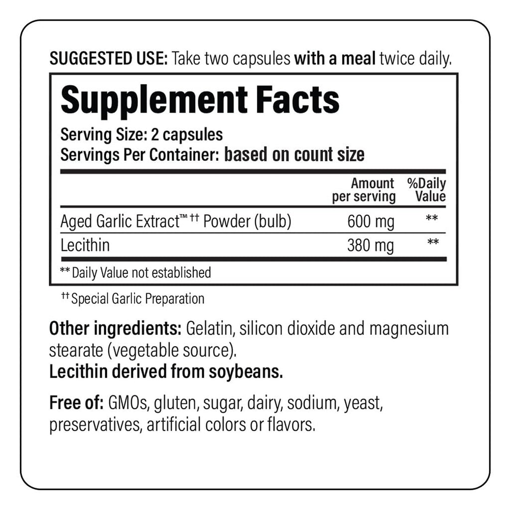 Kyolic Aged Garlic Extract Formula 104 – Cholesterol Health*, 200 Capsules