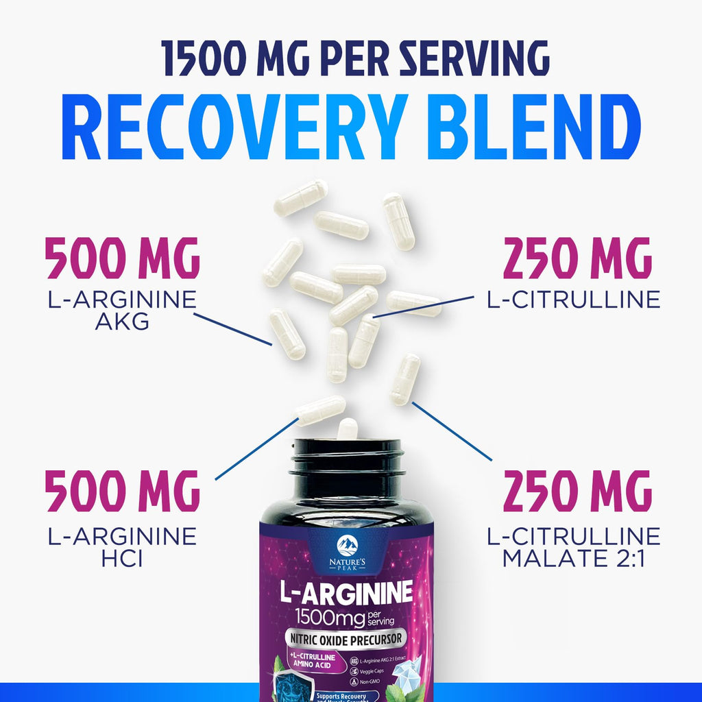 L-Arginine 1000mg Supplement – Heart Health & Energy Booster | 120 Capsules
