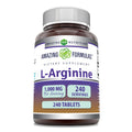 Amazing Formulas L-Arginine 1000mg Tablets - Non-GMO, Gluten Free, Made in USA (240 Count)