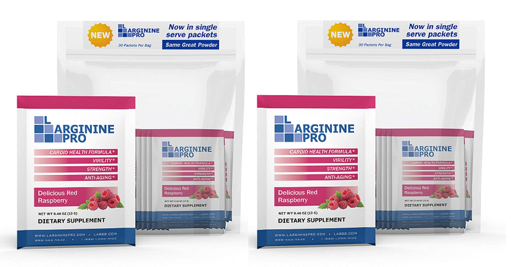 L-ARGININE PRO Supplement Powder | 60 Packets | Raspberry Flavor | 5,500mg L-Arginine + 1,100mg L-Citrulline