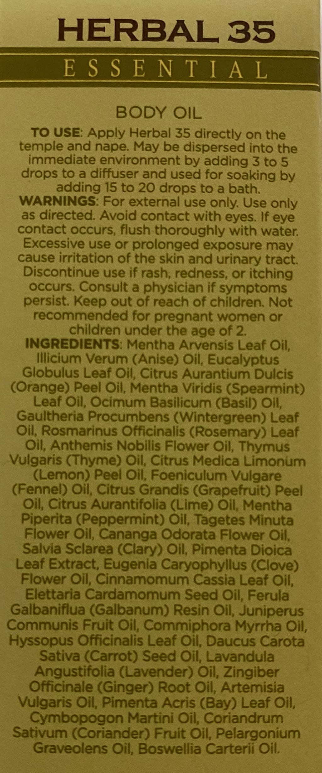 L’EUDINE Herbal 35 Essential Oil Diffuser & Skin – Aromatherapy, 1 Fl Oz