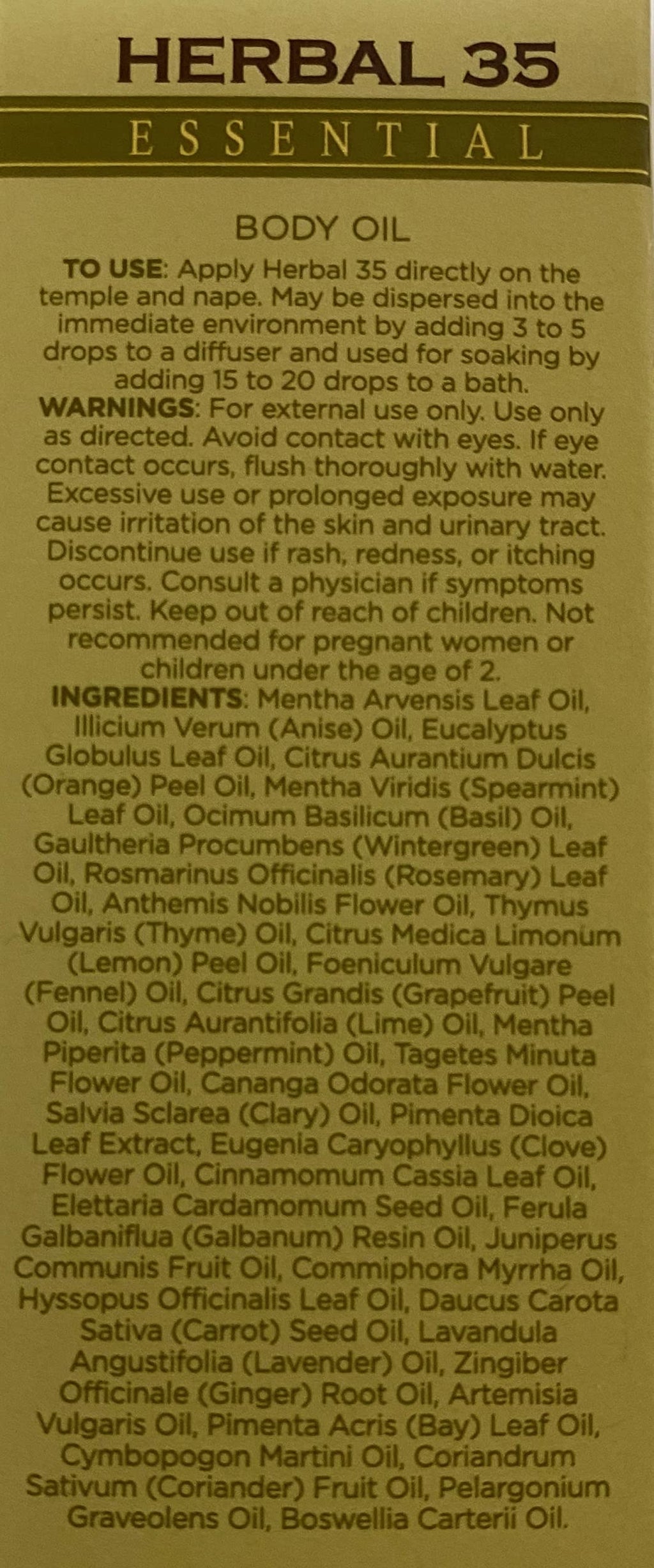 L’EUDINE Herbal 35 Essential Oil – Pack of 3, 1 fl oz – Eucalyptus & Mint