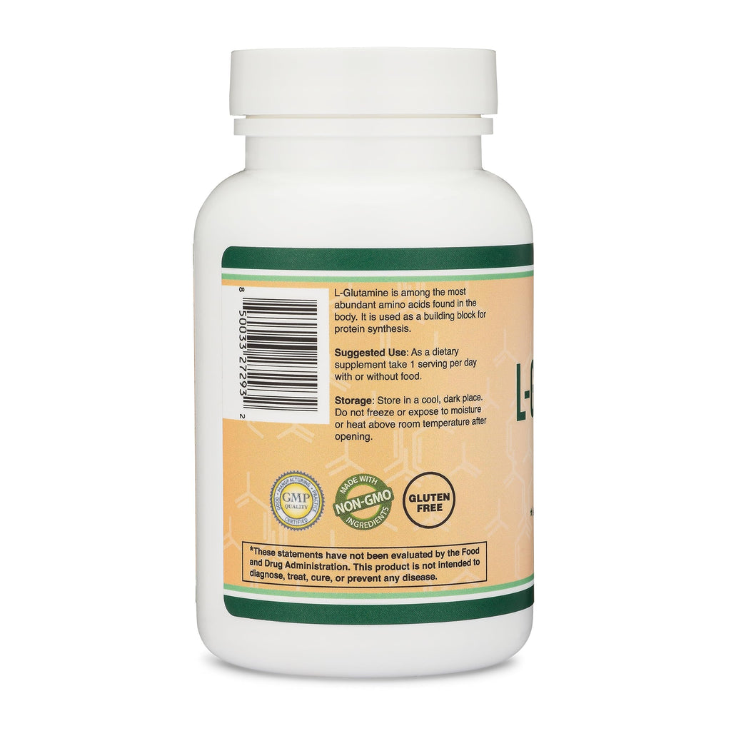L Glutamine Capsules 1000mg – Pack of 2 (120 Caps) | Non-GMO, Gluten Free, Keto, Vegan | Double Wood