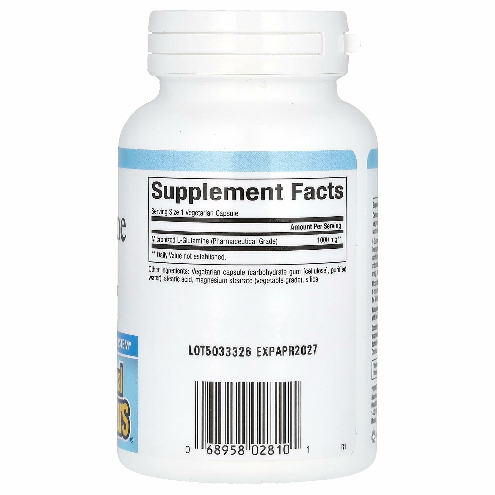 Natural Factors Micronized L-Glutamine 1000mg | 90 Vegetarian Capsules