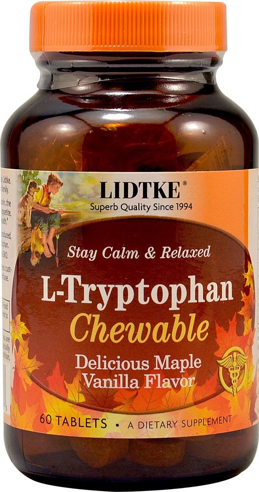 Lidtke L-Tryptophan Chewable Tablets, 60 Count | Lidtke Technologies
