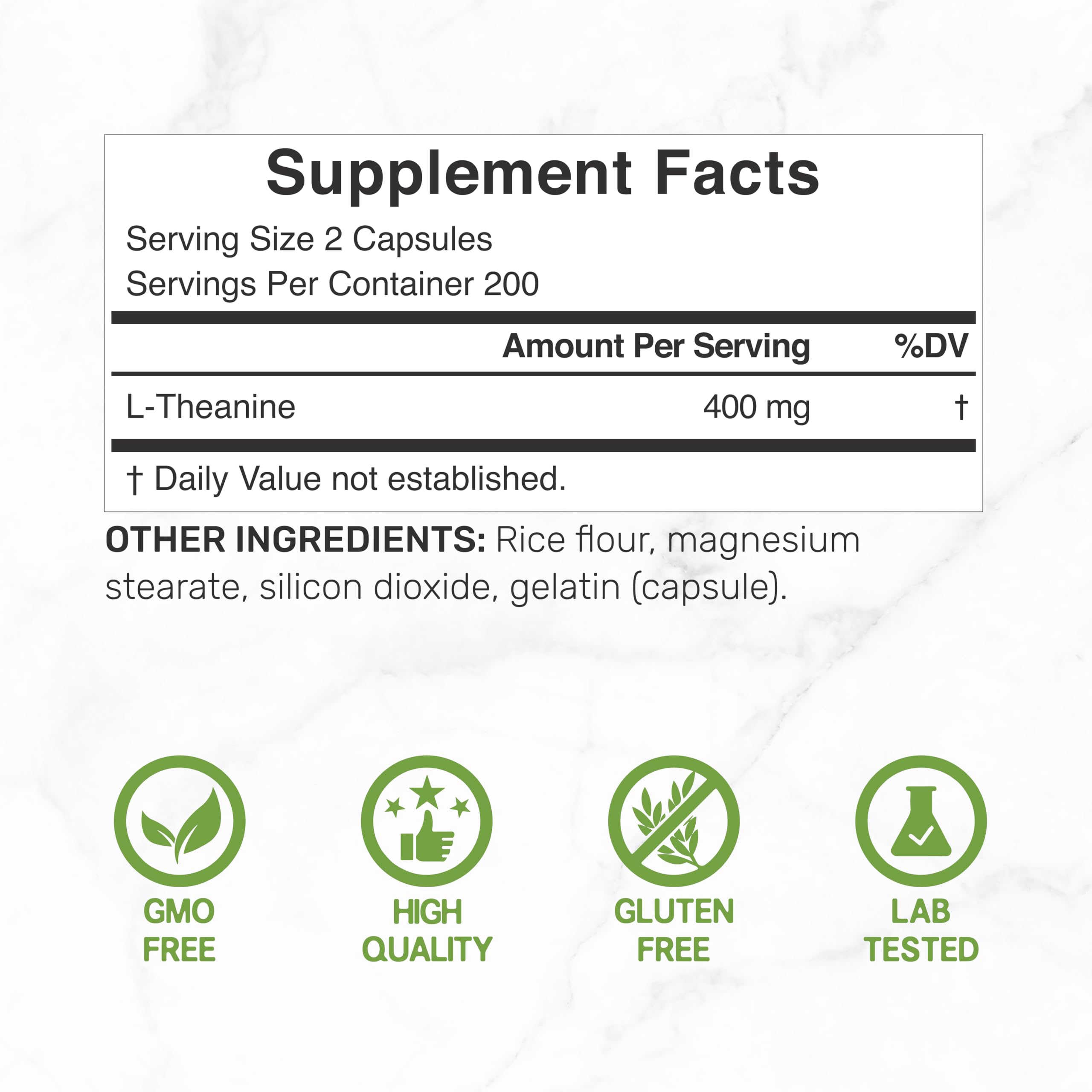 L-Theanine 400mg – 400 Caps | Extra Strength Theanine for Focus & Relaxation