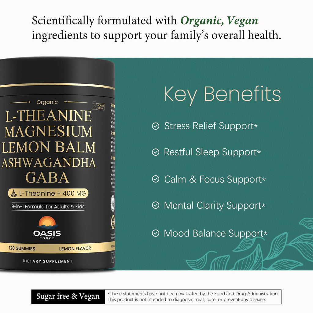 L-Theanine 400mg Gummies – Sleep & Calm Support (Kids & Adults)