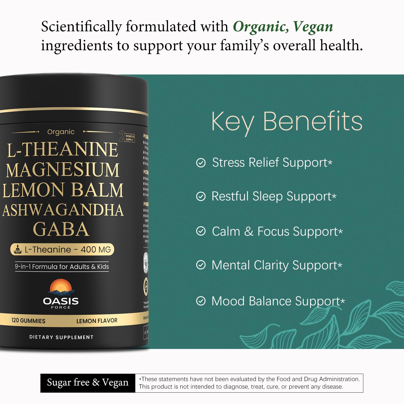 L-Theanine 400mg Gummies – Sleep & Calm Support (Kids & Adults)