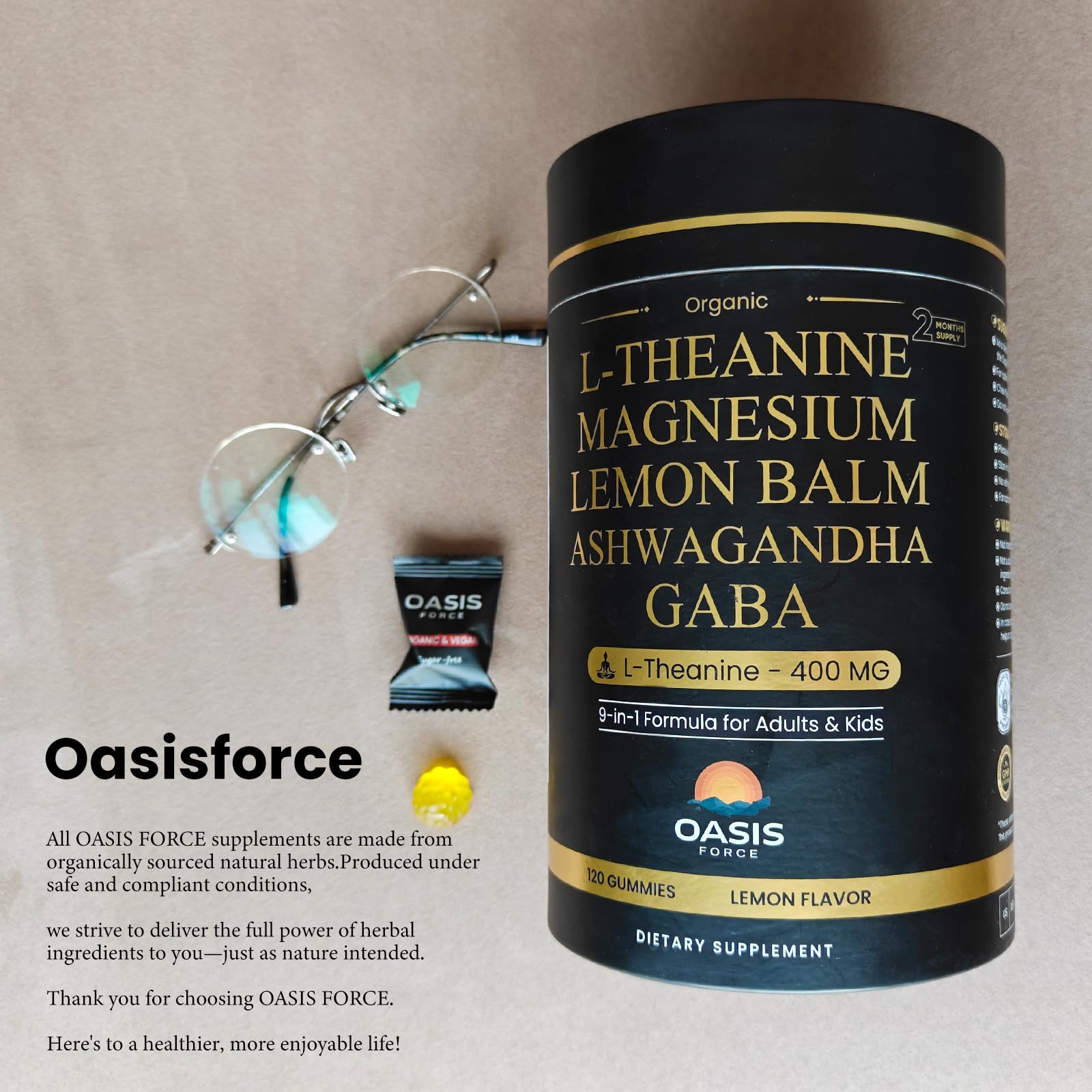 L-Theanine 400mg Gummies – Sleep & Calm Support (Kids & Adults)