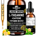 L-Theanine Caffeine Liquid Drops for Women & Men – Energy, Focus, Calm with 100mg L-Theanine, 50mg Caffeine, B12 & B6