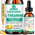 L-Theanine Caffeine Liquid Drops – High Potency 100mg L-Theanine + Caffeine, B12 & B6 | Nootropic Energy & Focus