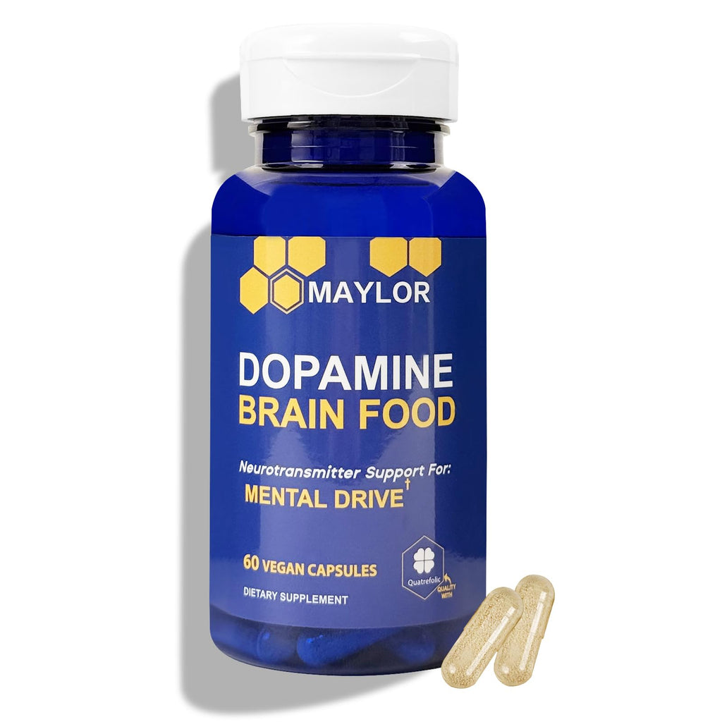 L-Tyrosine Dopamine Brain Food 650mg | Mental Energy & Focus (Vegan, 60 Count)