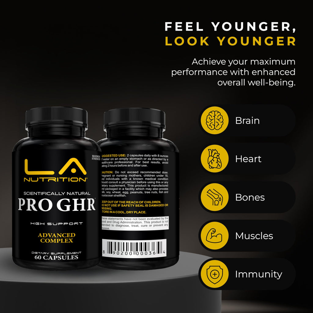LA Nutrition HGH Supplements for Men & Women - Longevity & Immune Support - 60 Capsules