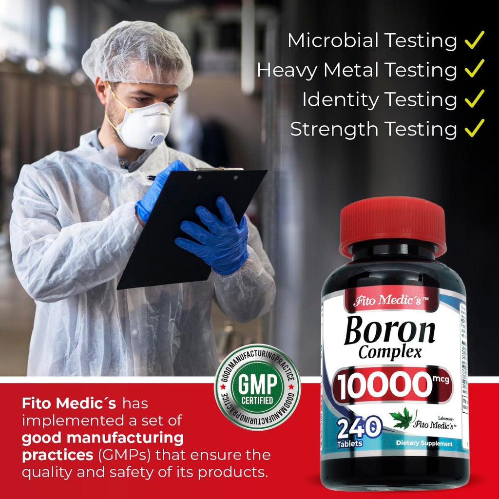 Lab | Boron |10 mg | 240 Servings | Boron Supplement for Men | Ultra high Absorption, Fito Medic´s. (Pack of 2)