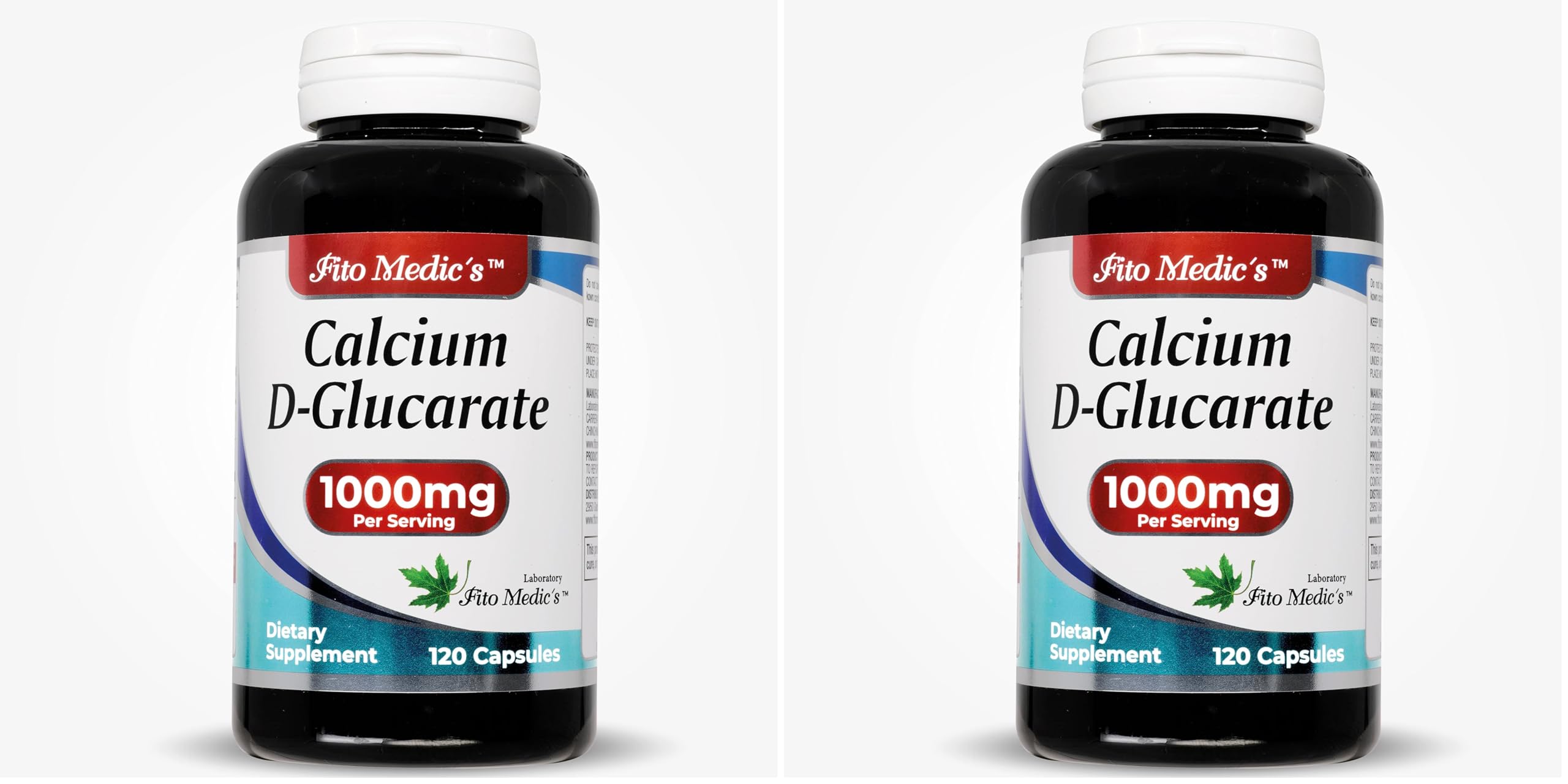 Calcium D-Glucarate 1000mg - 120 Caps (Pack of 2) | Detox & Hormone Support
