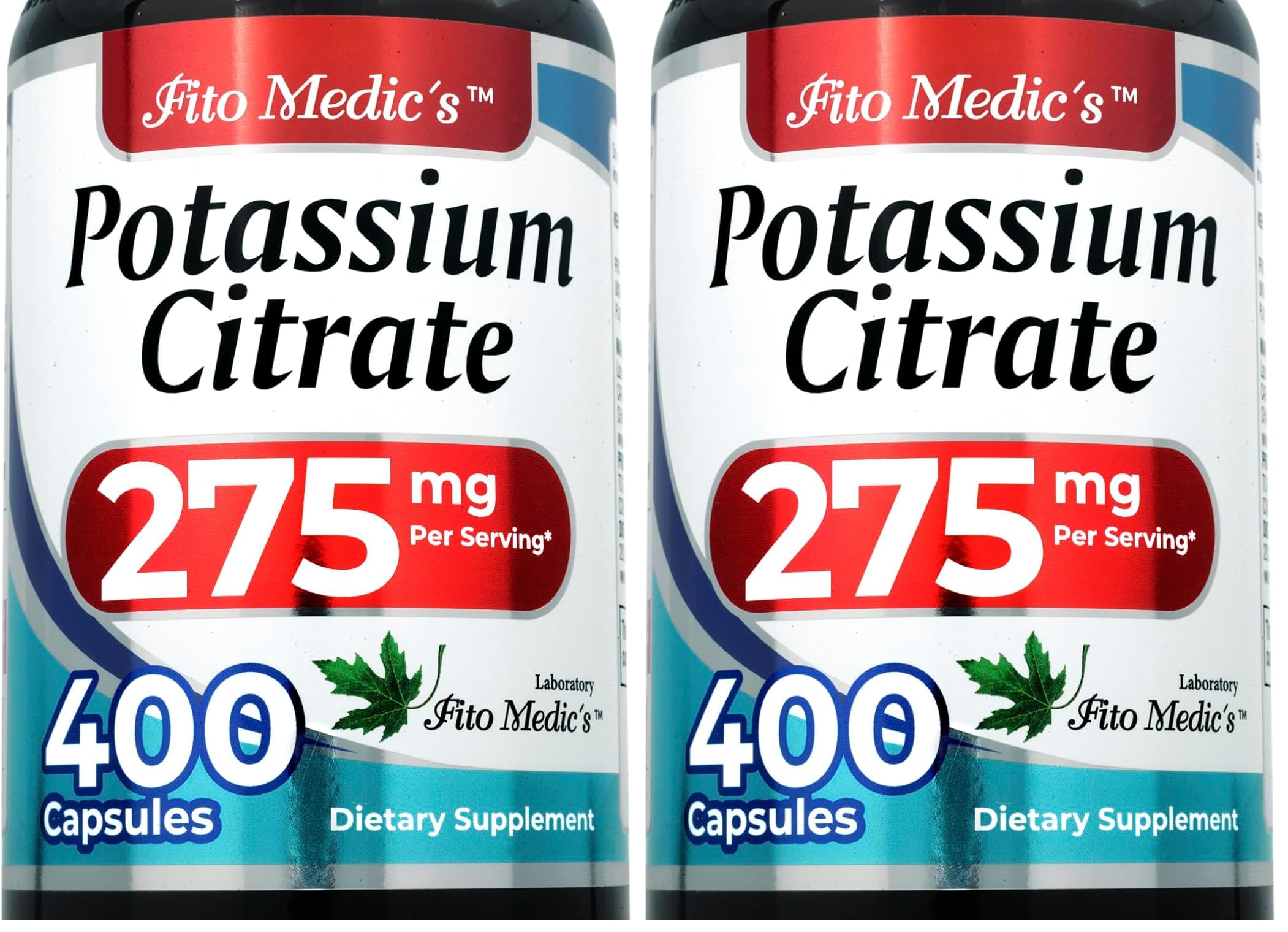 Lab Potassium Citrate | 400 Capsules (275 mg) | Ultra High Absorption | Pack of 2