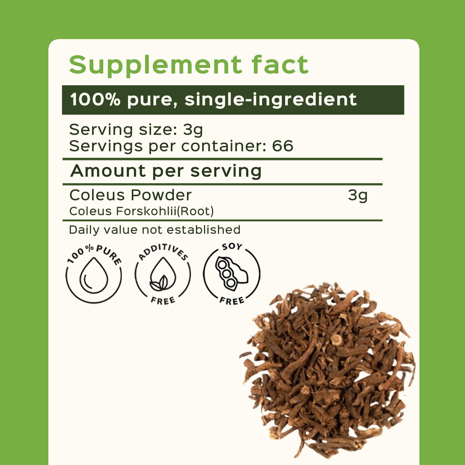 Bixa Botanical Coleus Forskohlii Root Powder – Forskolin-Rich, Lab-Tested, Vegan, Non-GMO (200g/7oz)