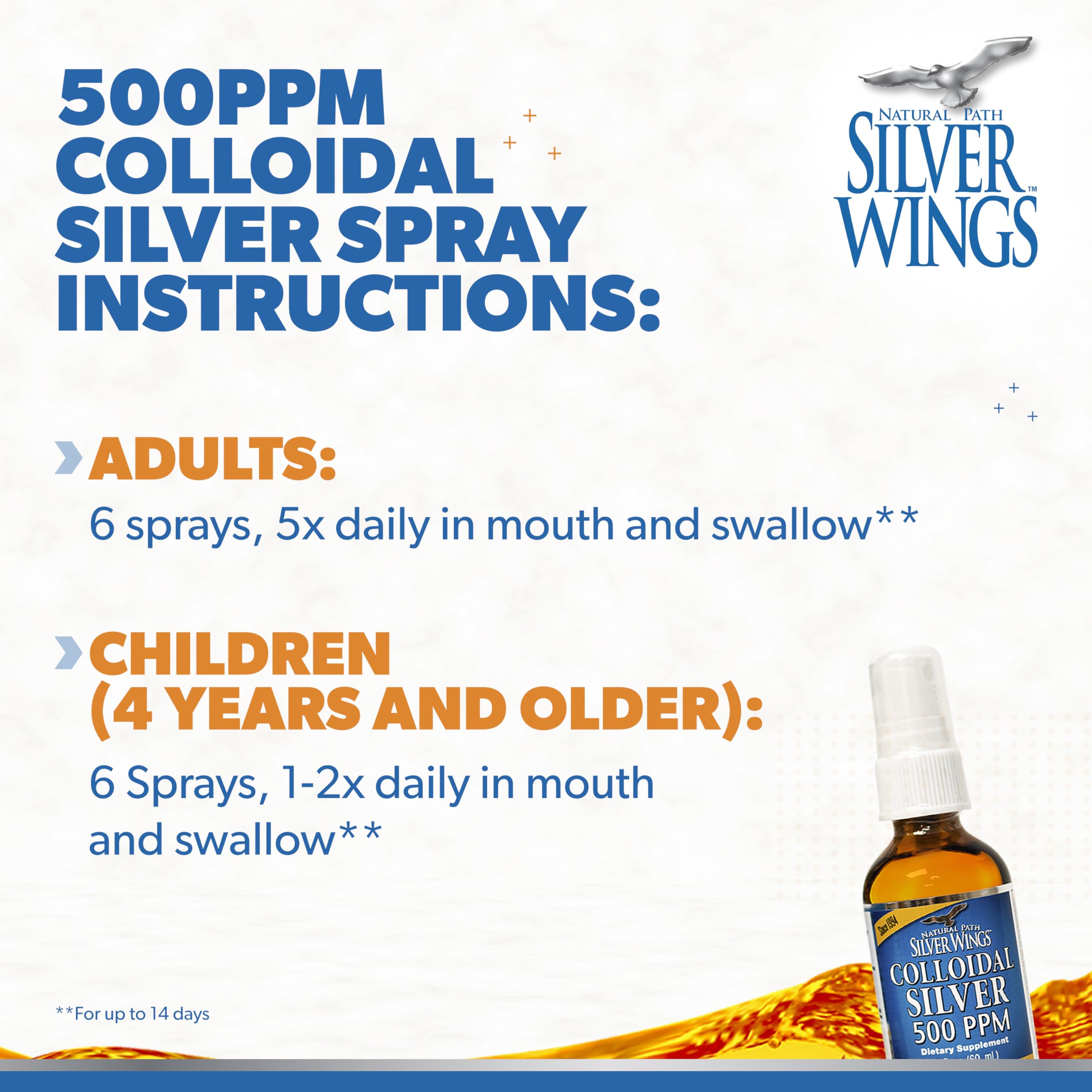 Natural Path Silver Wings Colloidal Silver - Extra Strength 500ppm 2oz Spray