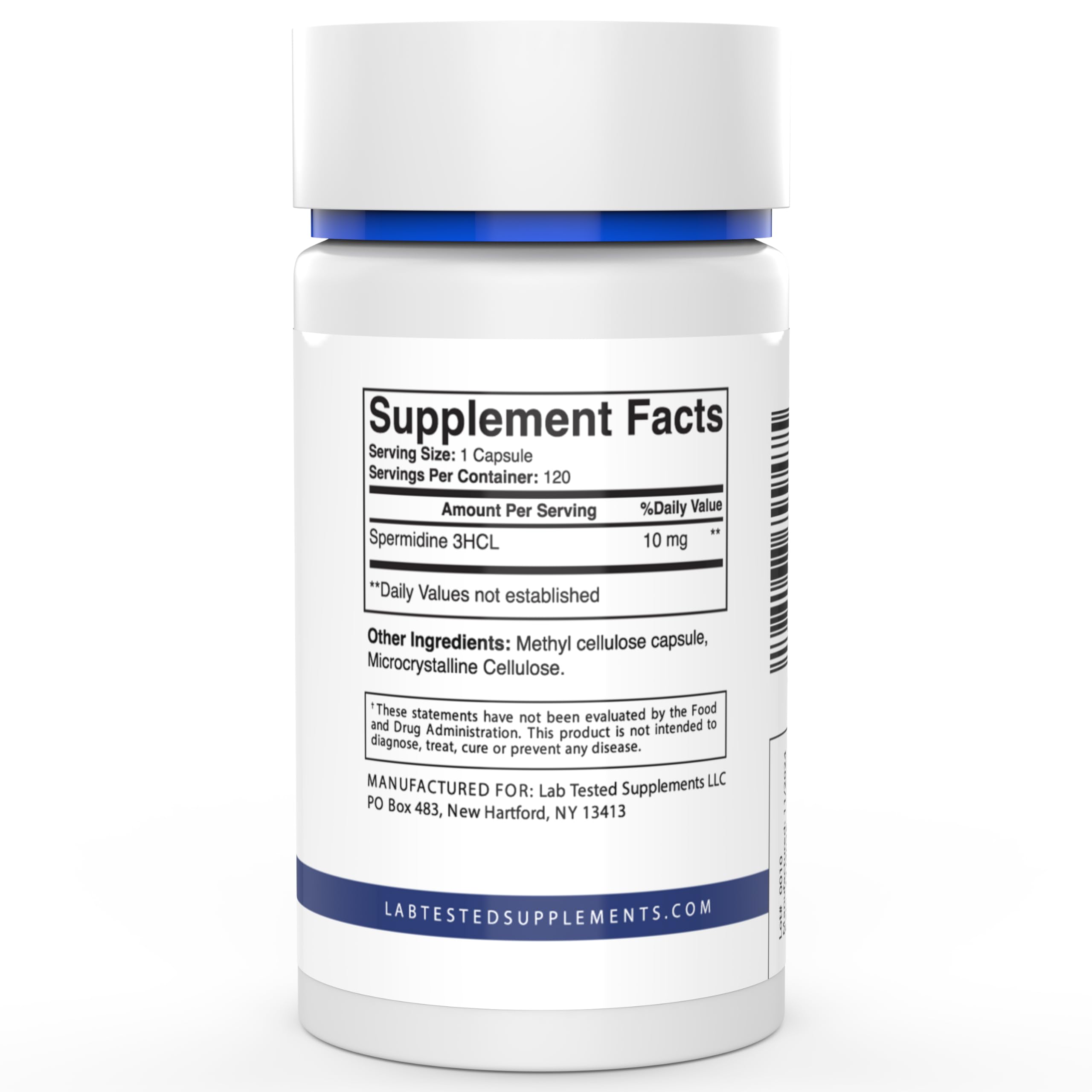 Lab Tested Spermidine 3HCl Trihydrochloride - 120 x 10mg Capsules | 3rd-Party COA