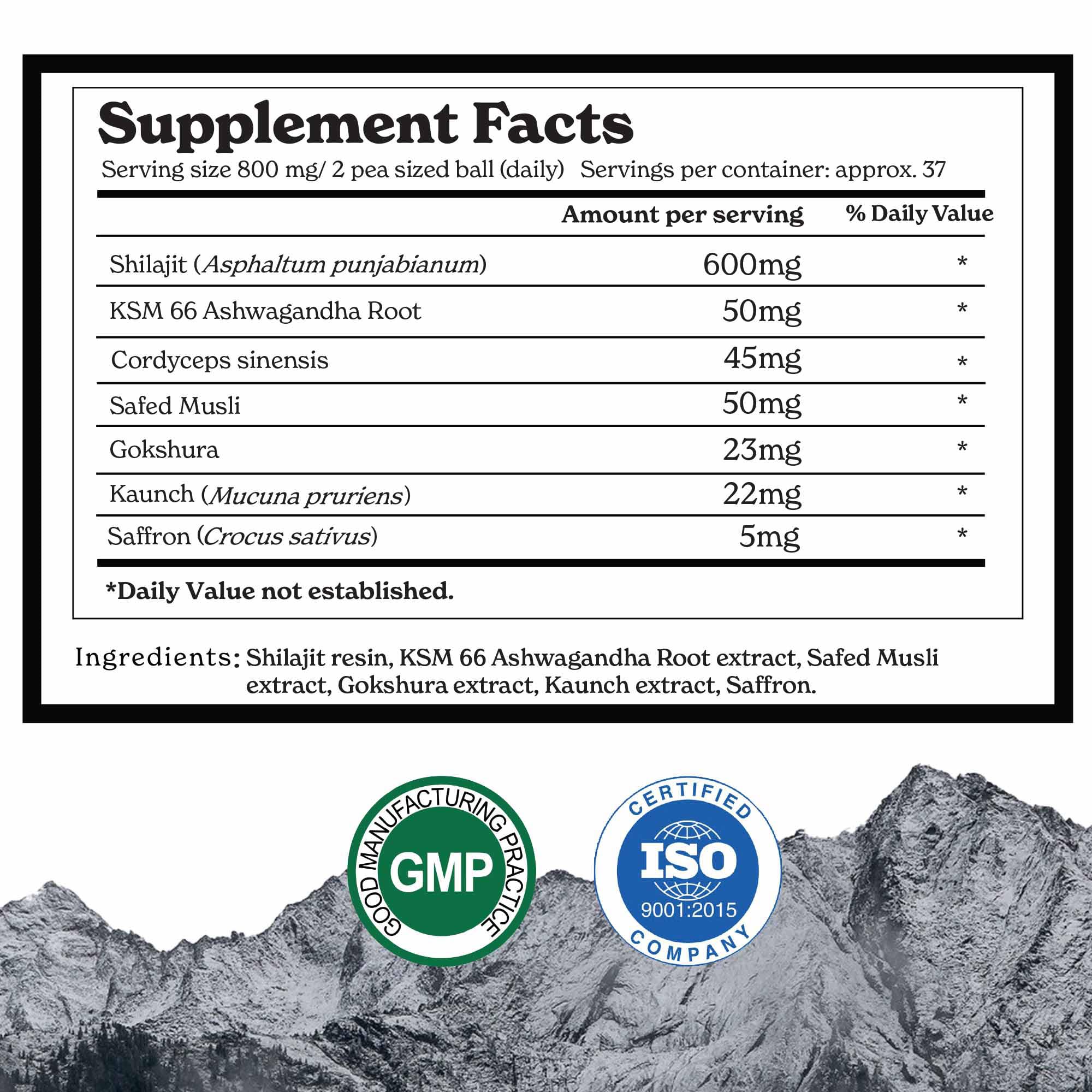 Better Alt Pure Himalayan Shilajit Gold 30g | 600mg Shilajit Blend | 16,000 ft Sourced | Ashwagandha, Safed Musli, Gokshura | Vegan & Lab Tested