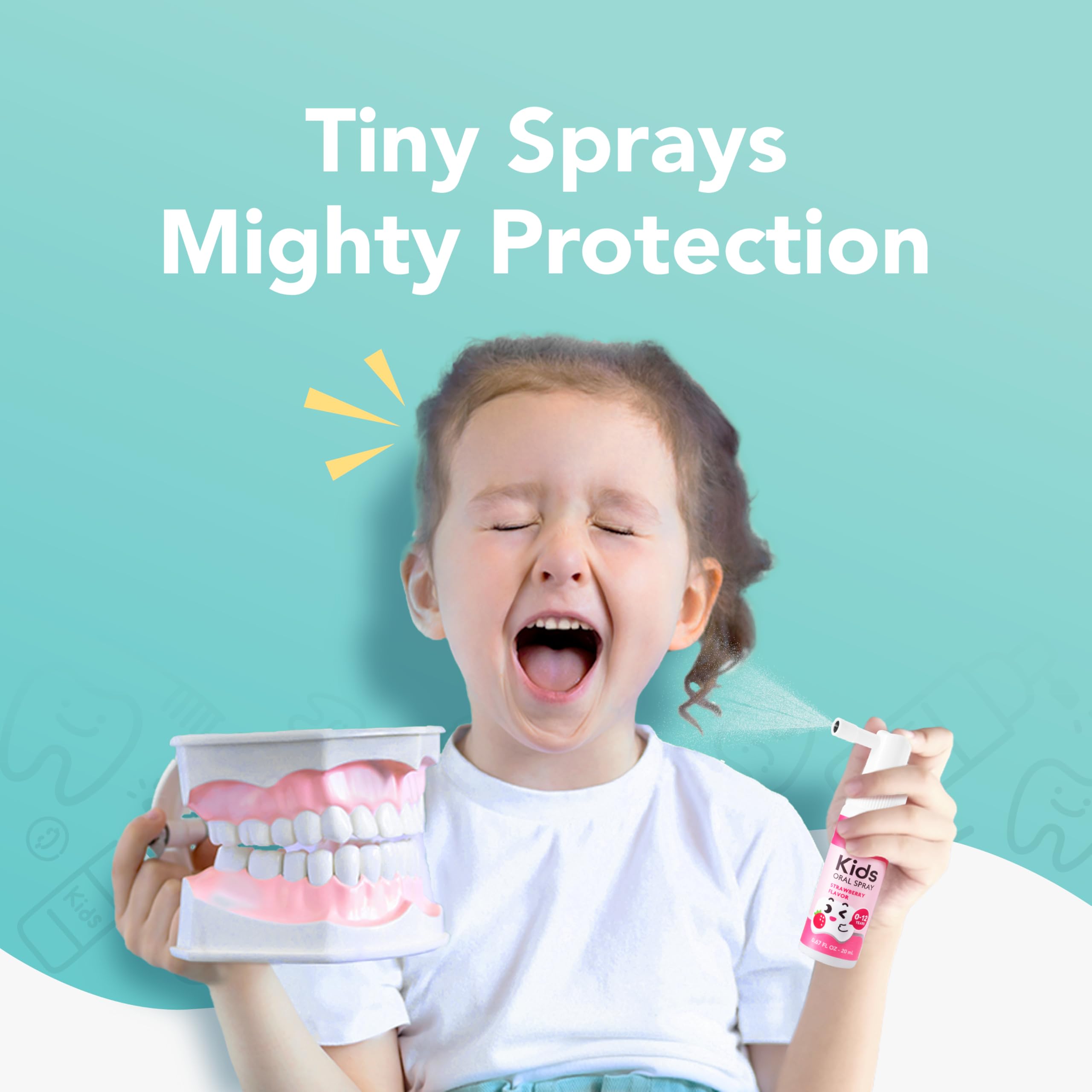 LAB52 Kids Oral Spray - Fluoride Free Toddler Toothpaste Helper (Newborn to Preschool, Strawberry & Grape)