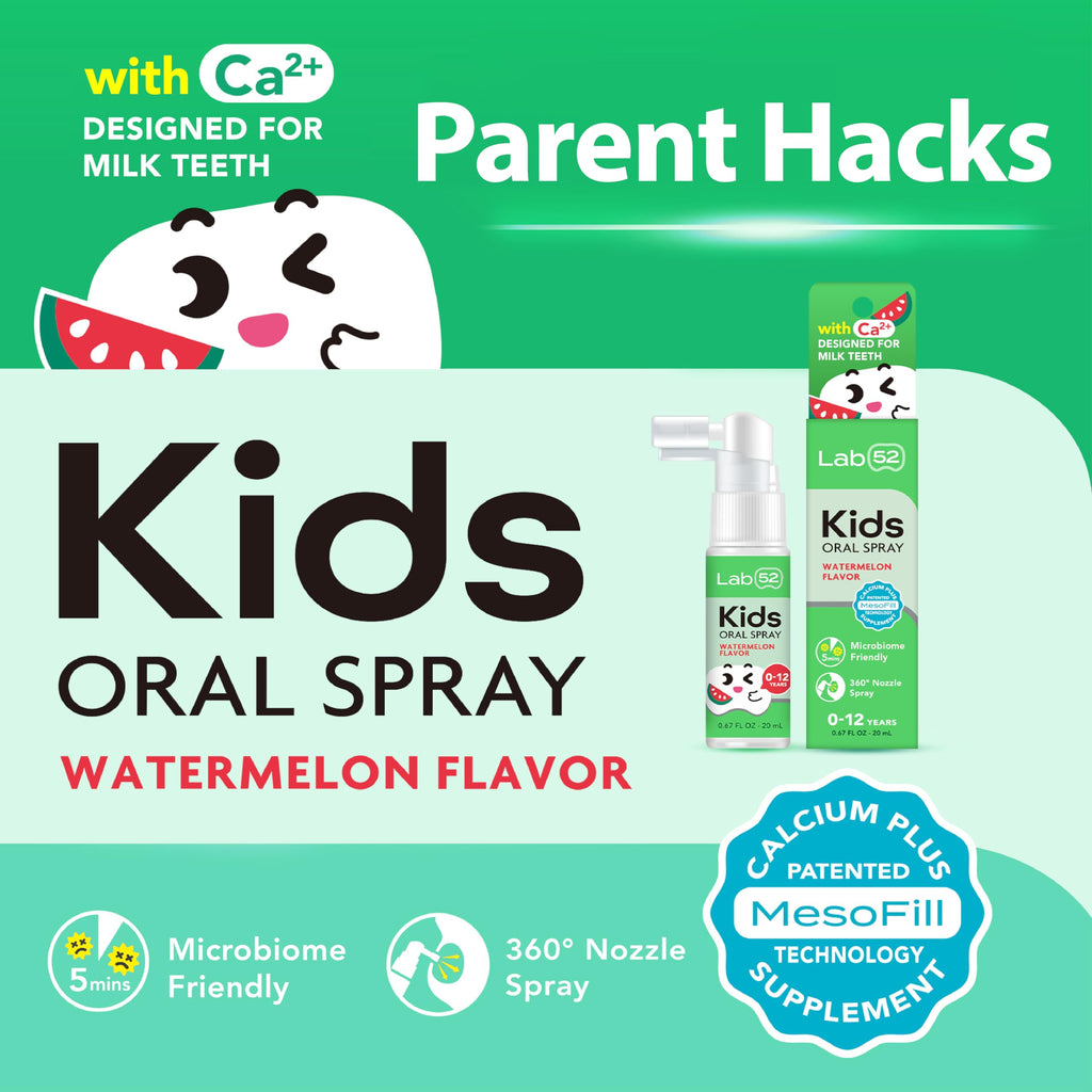 LAB52 Kids Oral Spray – Fluoride Free Toddler Toothpaste Helper for Newborn to Preschoolers | Xylitol Watermelon Flavor