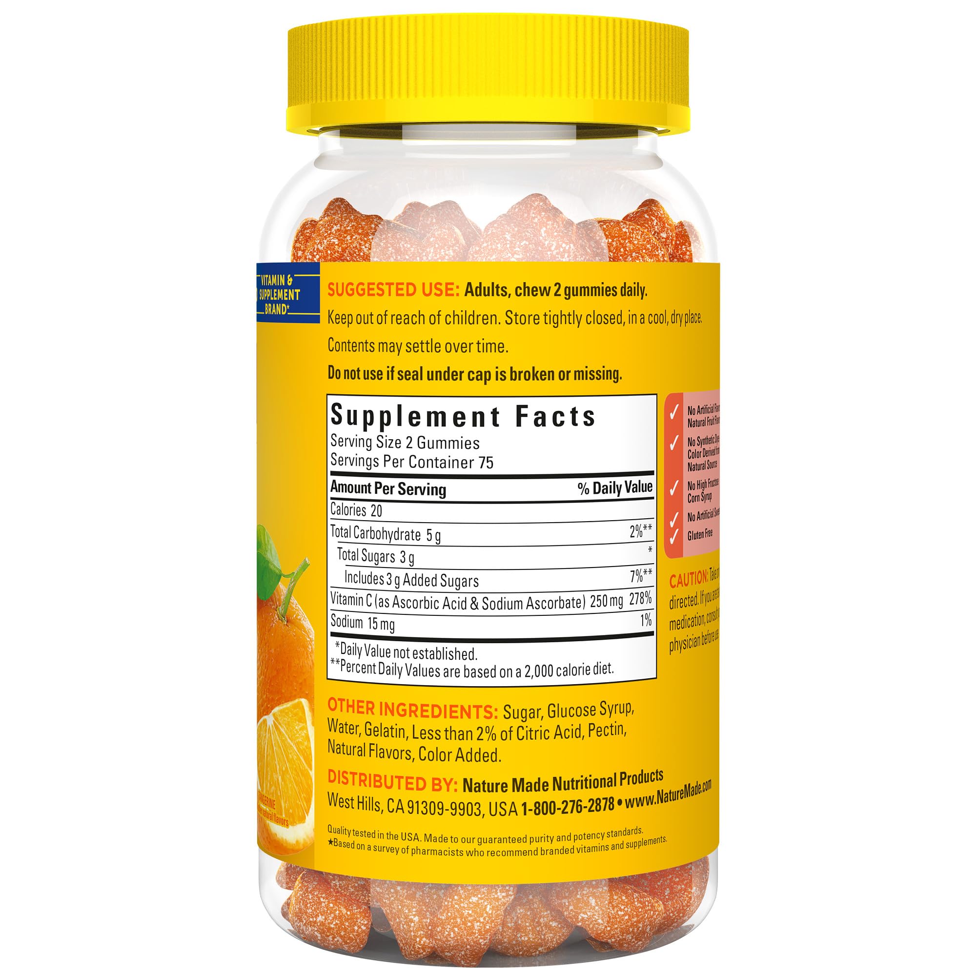 Nature Made Vitamin C 250 mg Gummies – Immune Support, 150 Count (75 Day Supply)