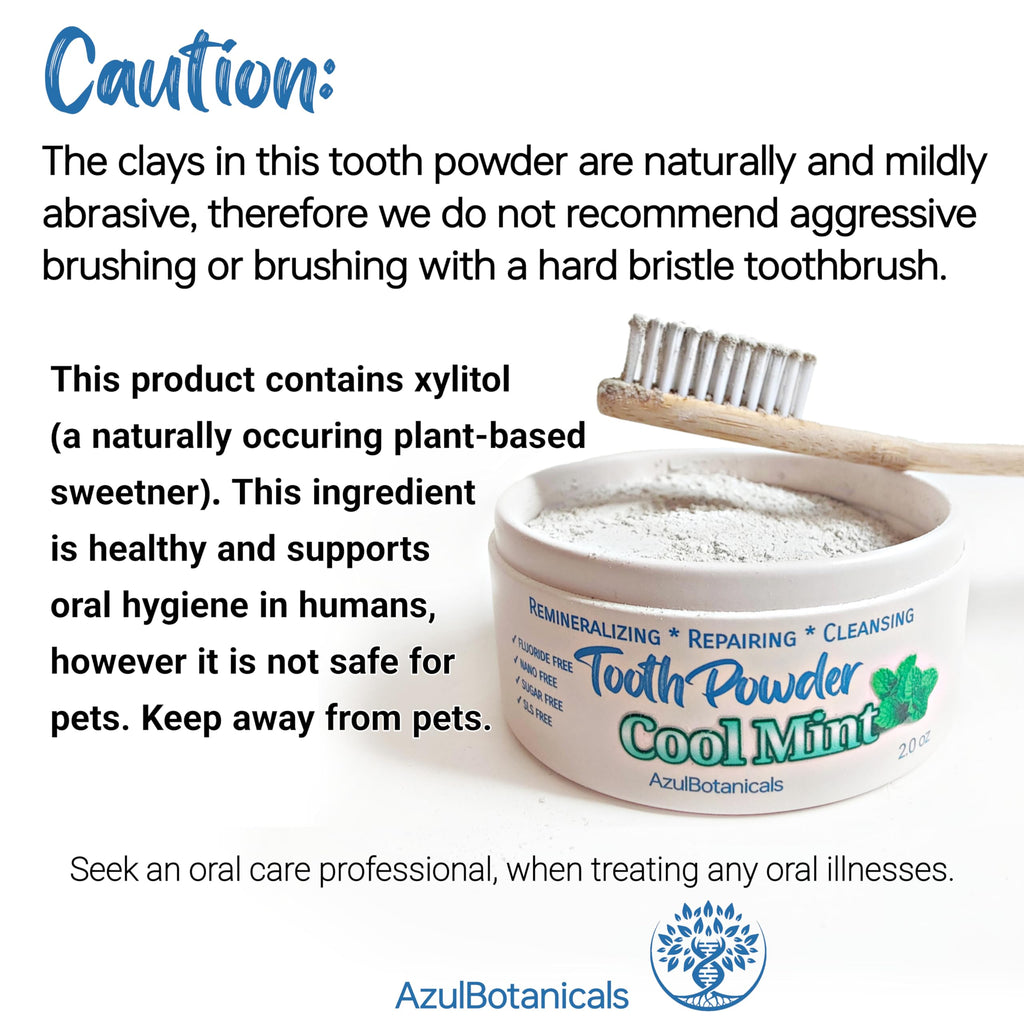 Remineralizing Tooth Powder - Cool Mint (Fluoride Free, SLS Free, Nano Free)