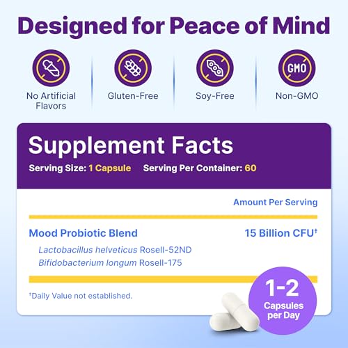 InnovixLabs Mood Probiotic – Clinically Studied Digestive & Mood Support, 60 Capsules