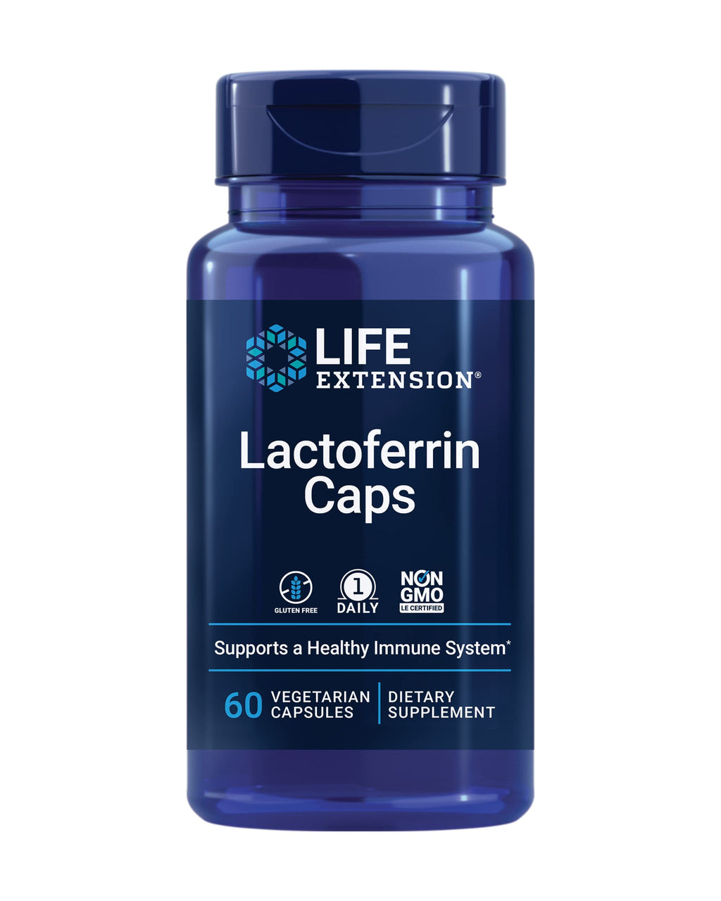 Life Extension Lactoferrin Caps — Immune Support, GI Health, Vision Health | Gluten-Free, Non-GMO, 60 Capsules