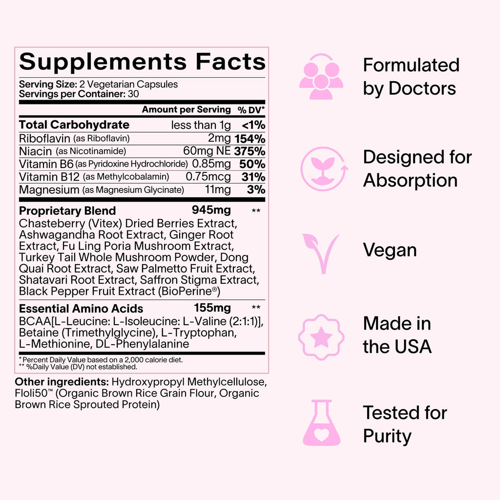 Ladywell Daily Hormone Balance Capsules | Natural Cycle Support for Women | 60 Ct