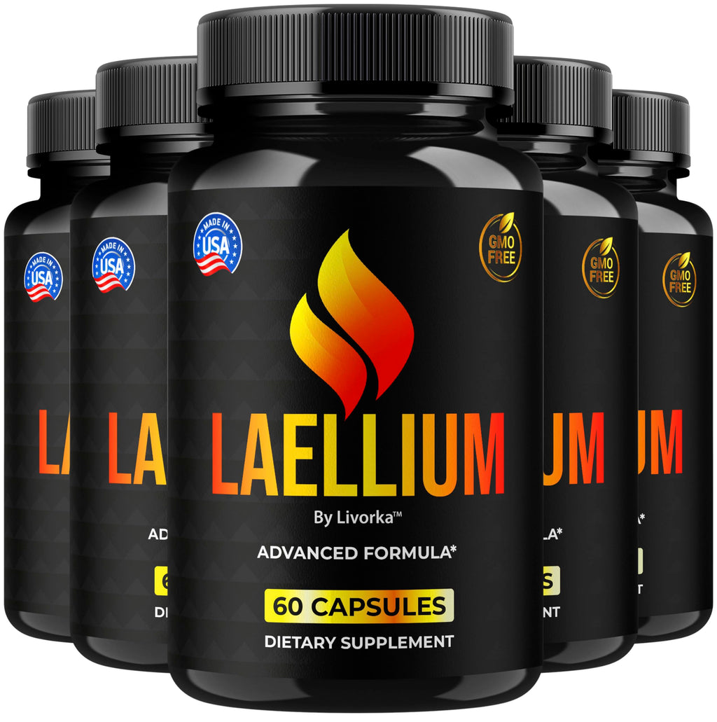 Laellium Pro Pills 5 Pack – All-Natural Daily Formula | LIVORKA Capsules, 300 Capsules