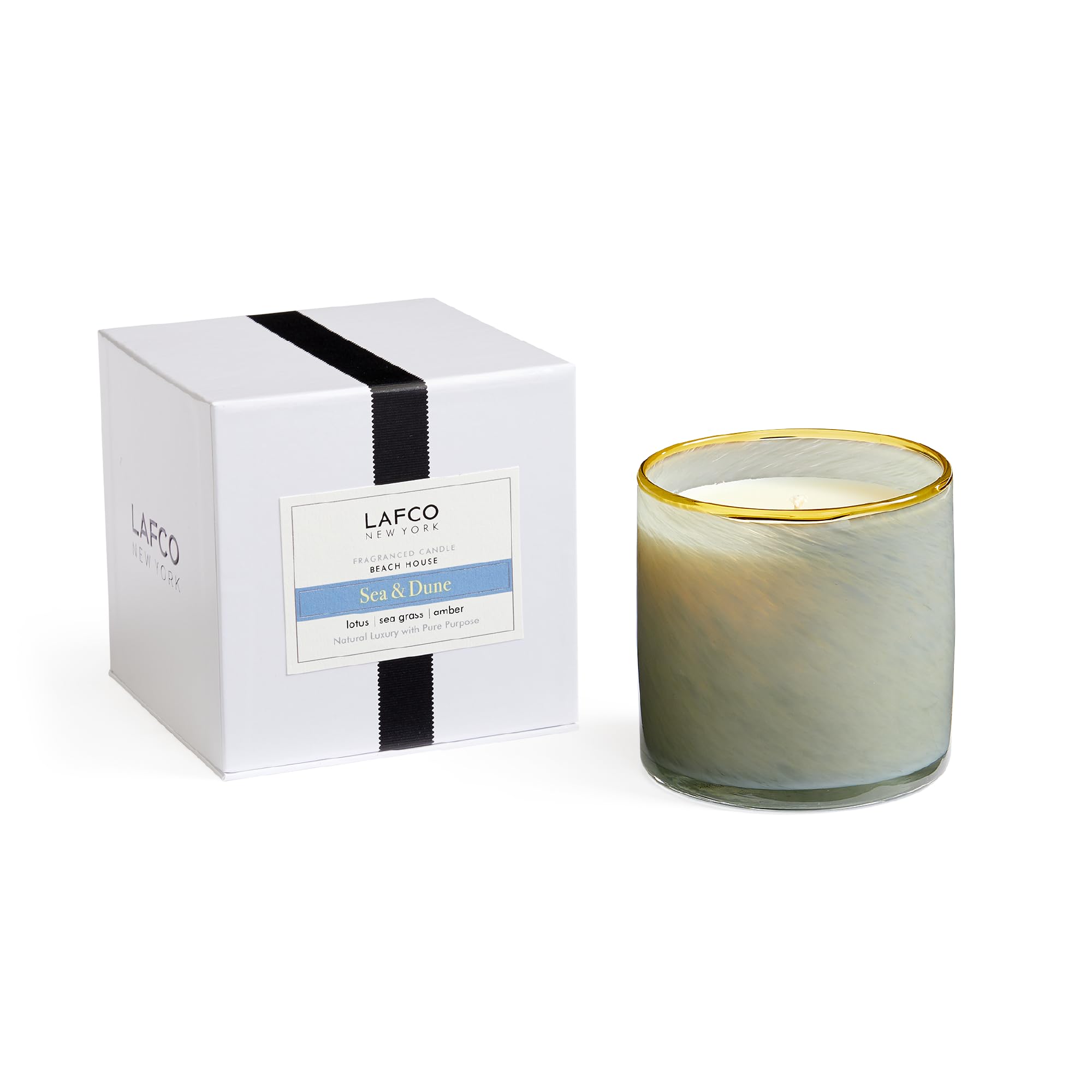 LAFCO New York Signature Candle Sea & Dune – 15.5 oz, 90-Hour Burn, Reusable Glass Vessel