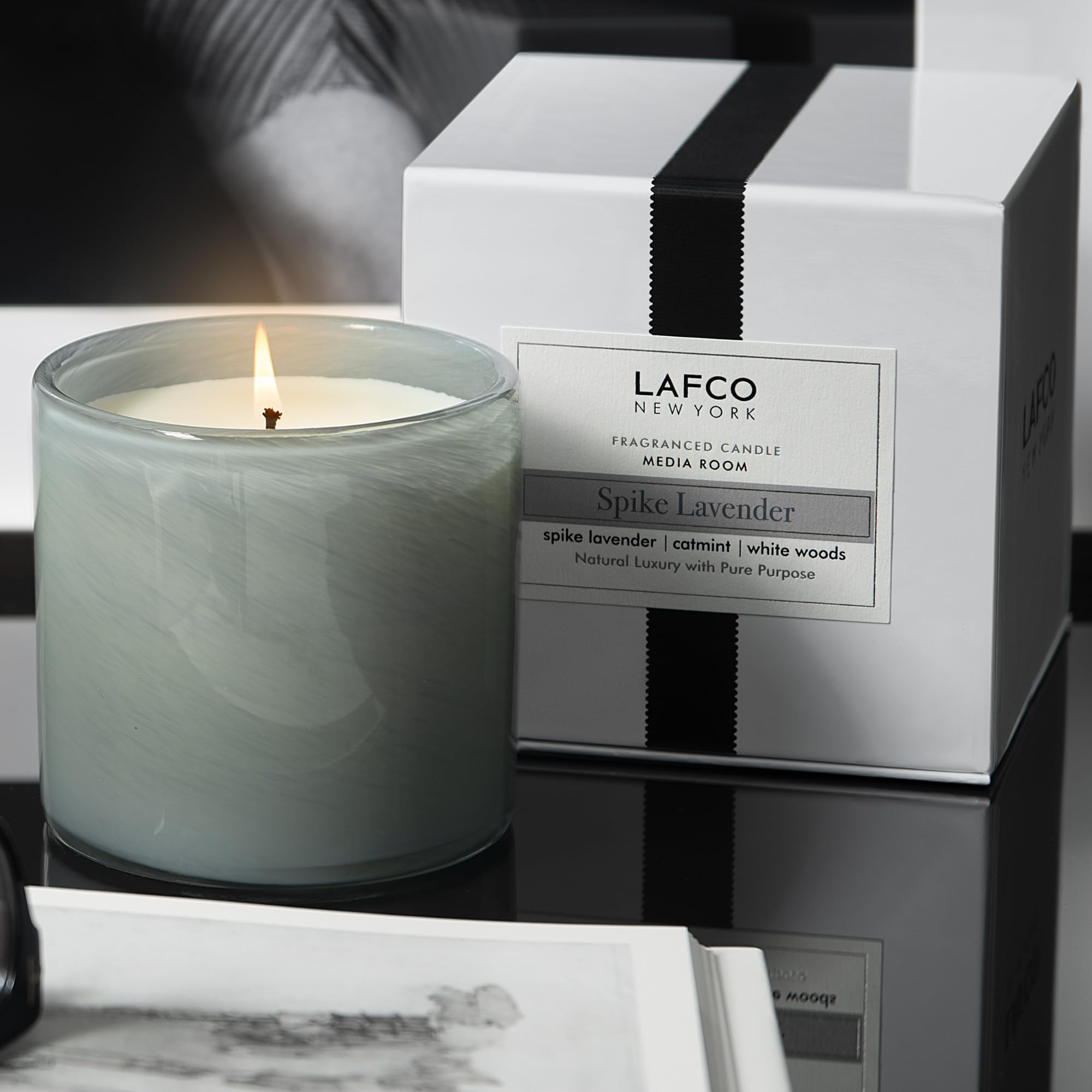 LAFCO New York Signature Candle - Spike Lavender | 15.5 oz, 90-Hour Burn