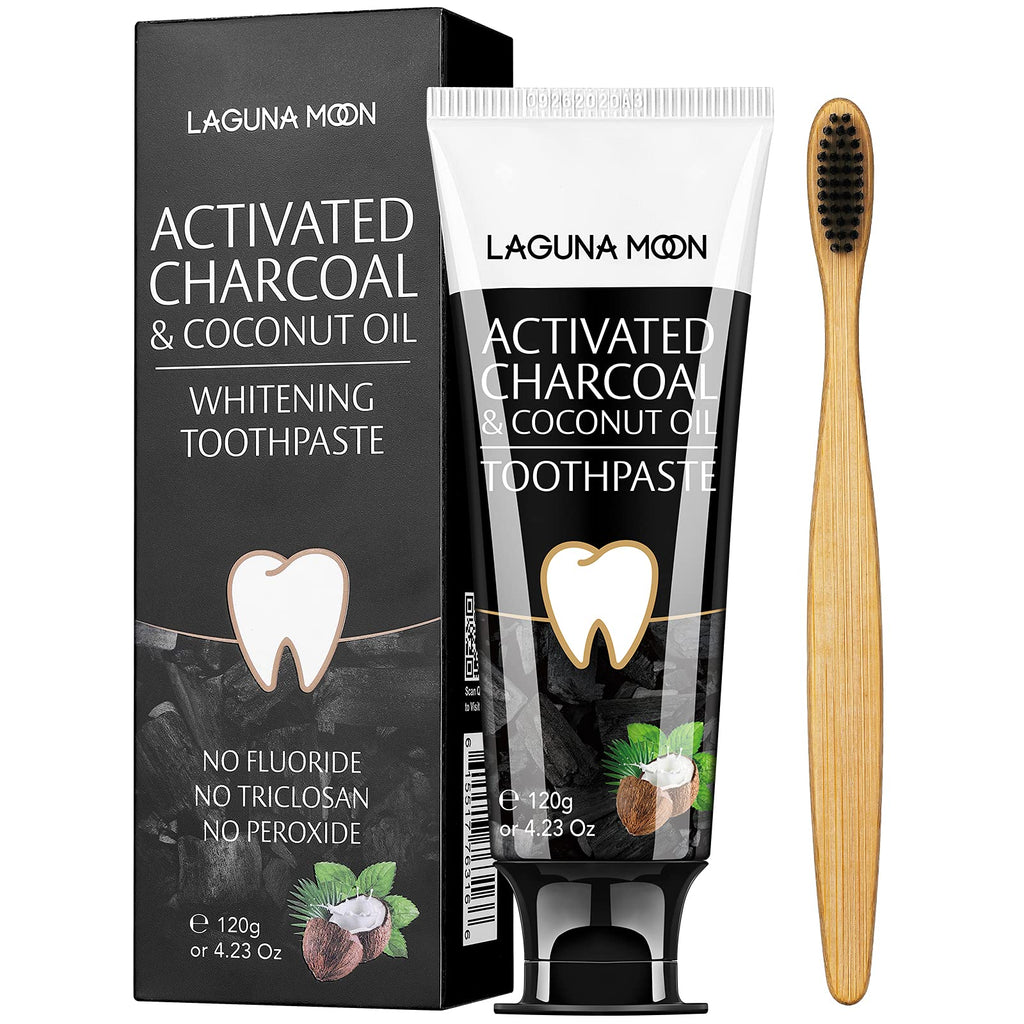 Lagunamoon Charcoal Toothpaste for Sensitive Teeth – No Peroxide