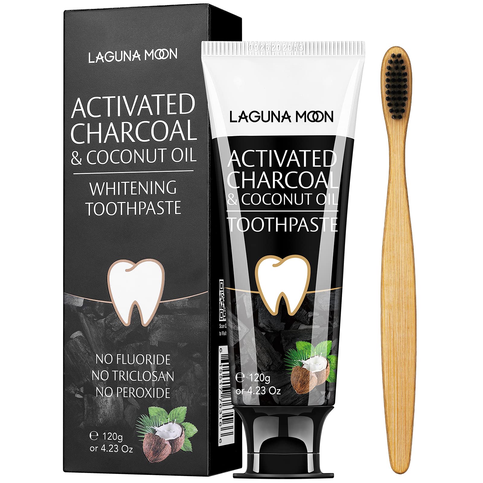 Lagunamoon Charcoal Toothpaste for Sensitive Teeth – No Peroxide