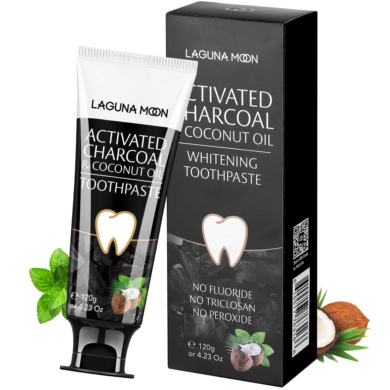 Lagunamoon Charcoal Toothpaste for Sensitive Teeth – No Peroxide