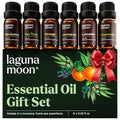 Lagunamoon 6x10ml Essential Oils Christmas Set – Peppermint, Tea Tree, Lavender, Eucalyptus, Orange, Lemongrass