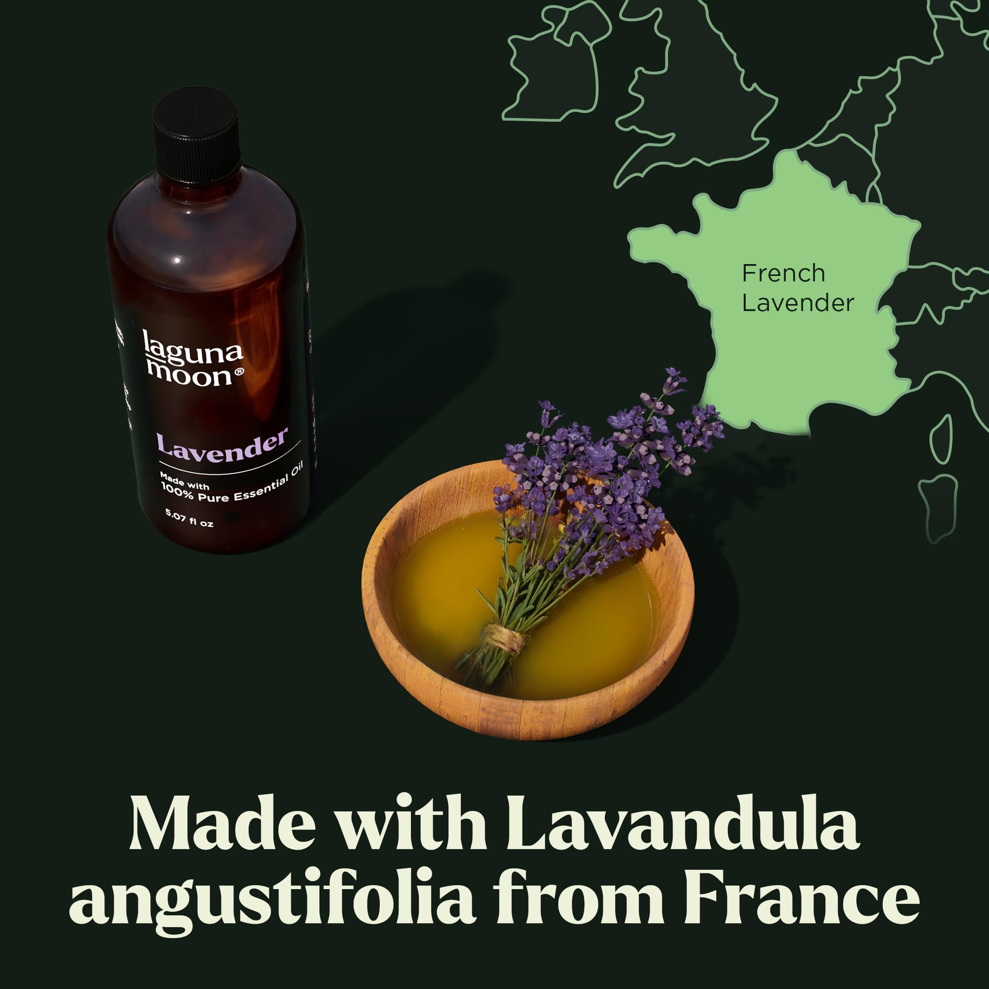 Lagunamoon Lavender Essential Oil – Pure 150ml for Diffusers, Aromatherapy & Candles