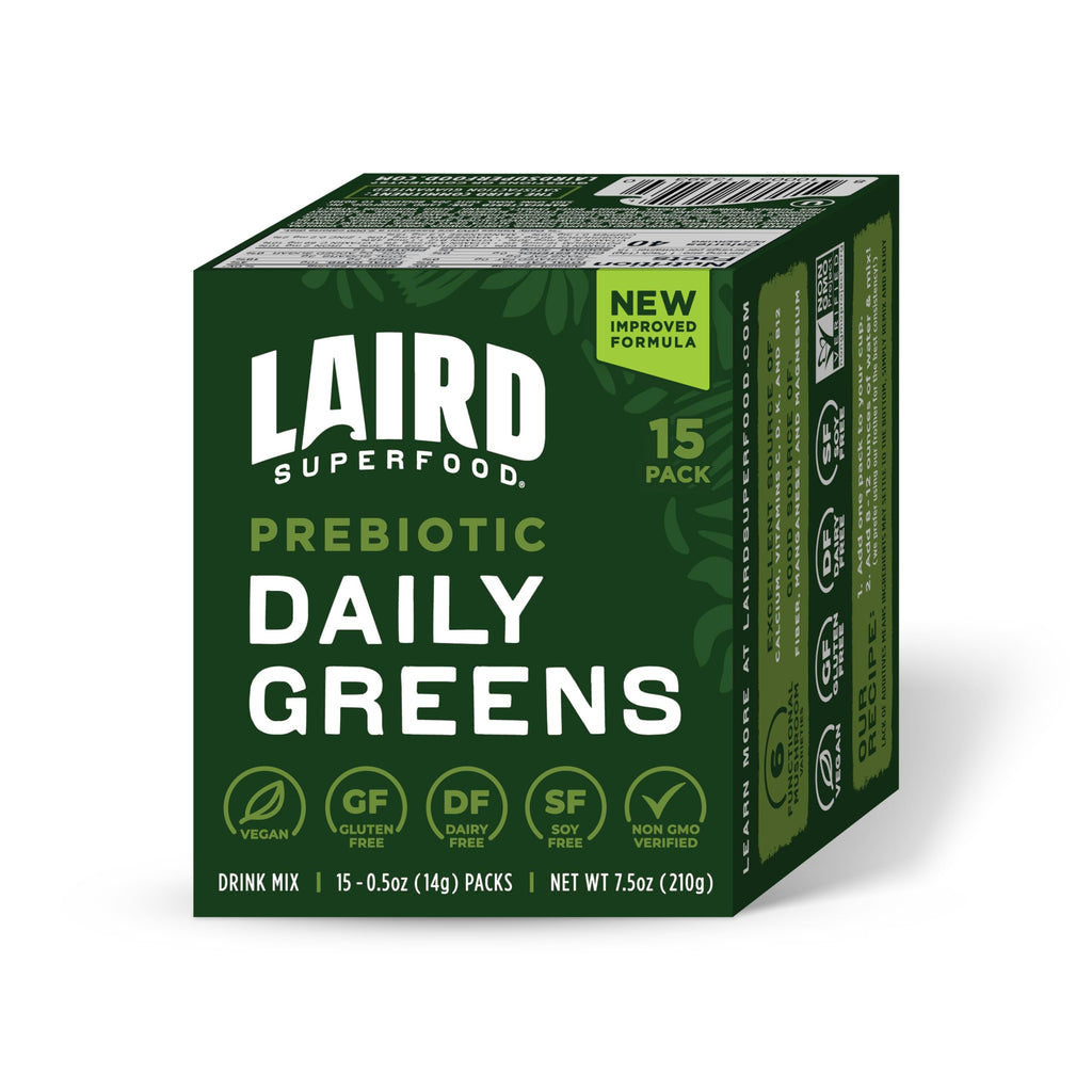 Laird Superfood Prebiotic Daily Greens – 15 Sachets – Vegan & Non-GMO