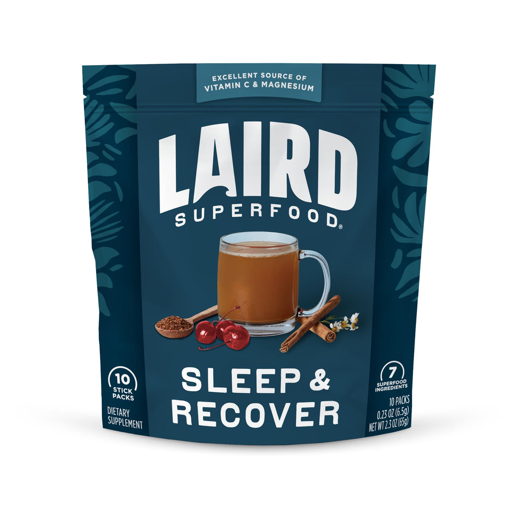 Laird Sleep & Recover Bedtime Drink Mix – Tart Cherry & Chamomile, 0.3 oz Pack of 10