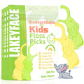 Lakeyface Biodegradable Kids Flossers – Elephant Design, Mint, BPA Free, Pack of 4