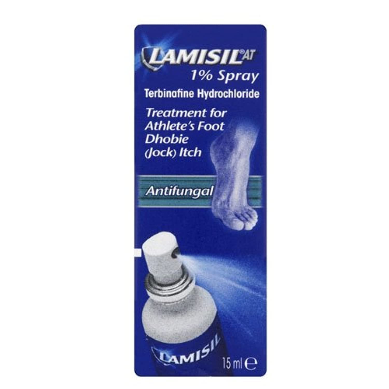Lamisil 1% Spray 15ml – Fast, Non-Greasy Relief for Athlete's Foot (Between Toes)