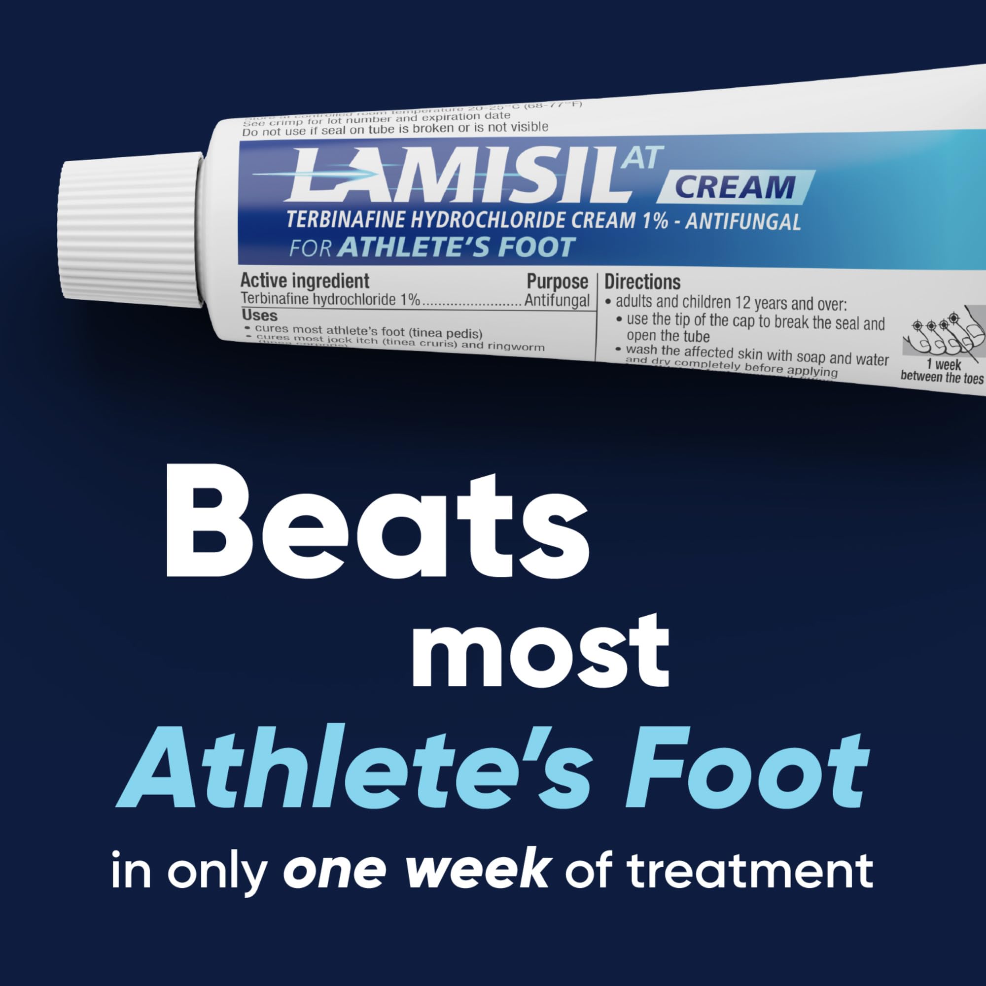 Lamisil 1 Week Athlete’s Foot Treatment Cream — Fast Relief, 1 oz