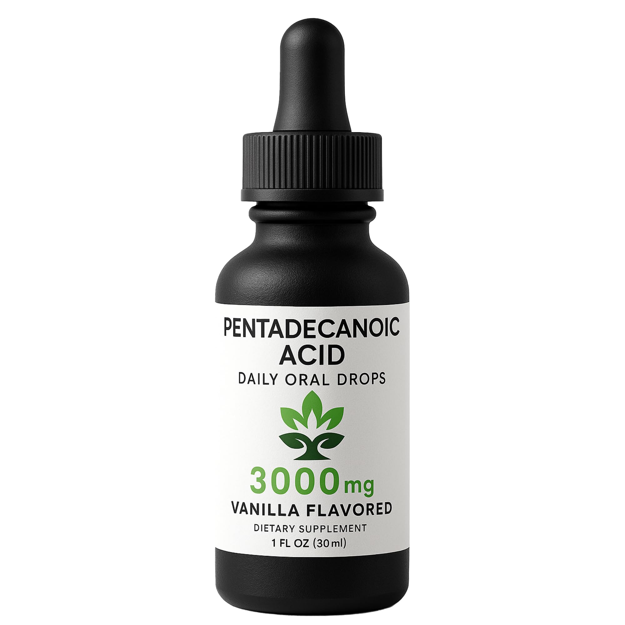 Laré Naturals C15:0 Pentadecanoic Acid Supplement - Vanilla Drops, 3000 mg per Bottle, 1 fl oz