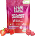 Laser Beams Creatine Monohydrate Gummies – 5g Creapure per Serving, Vegan & Gluten-Free (Strawberry)