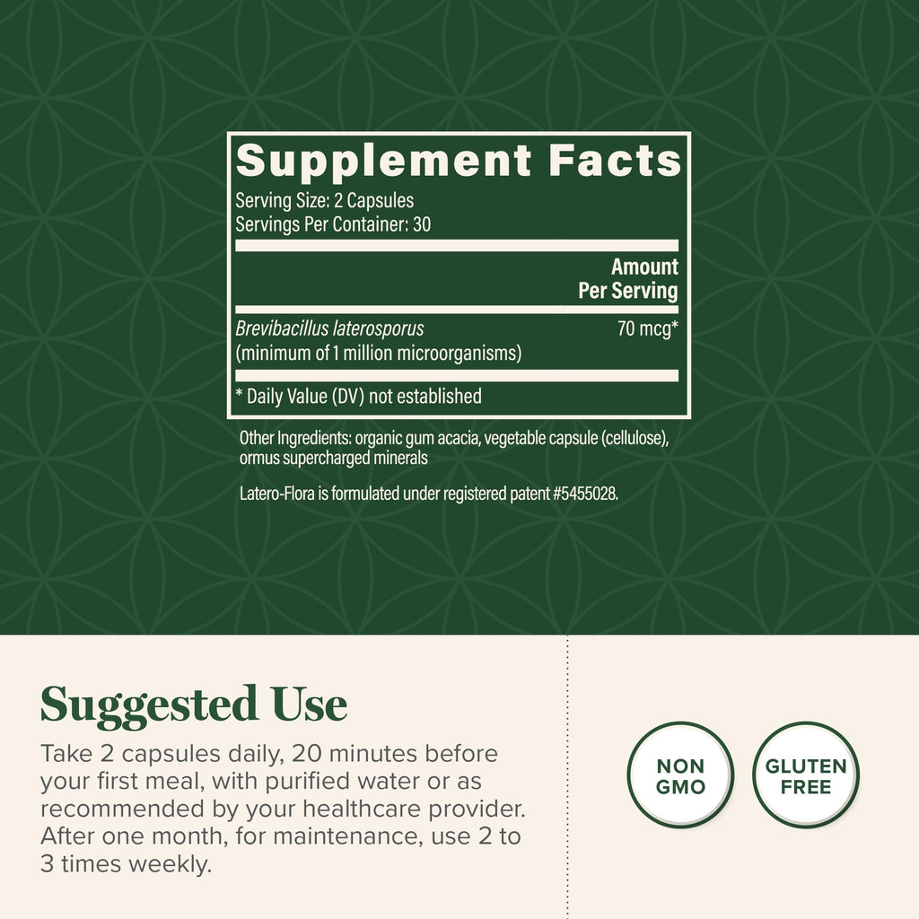 Latero-Flora Probiotic 60 Count by Global Healing Center