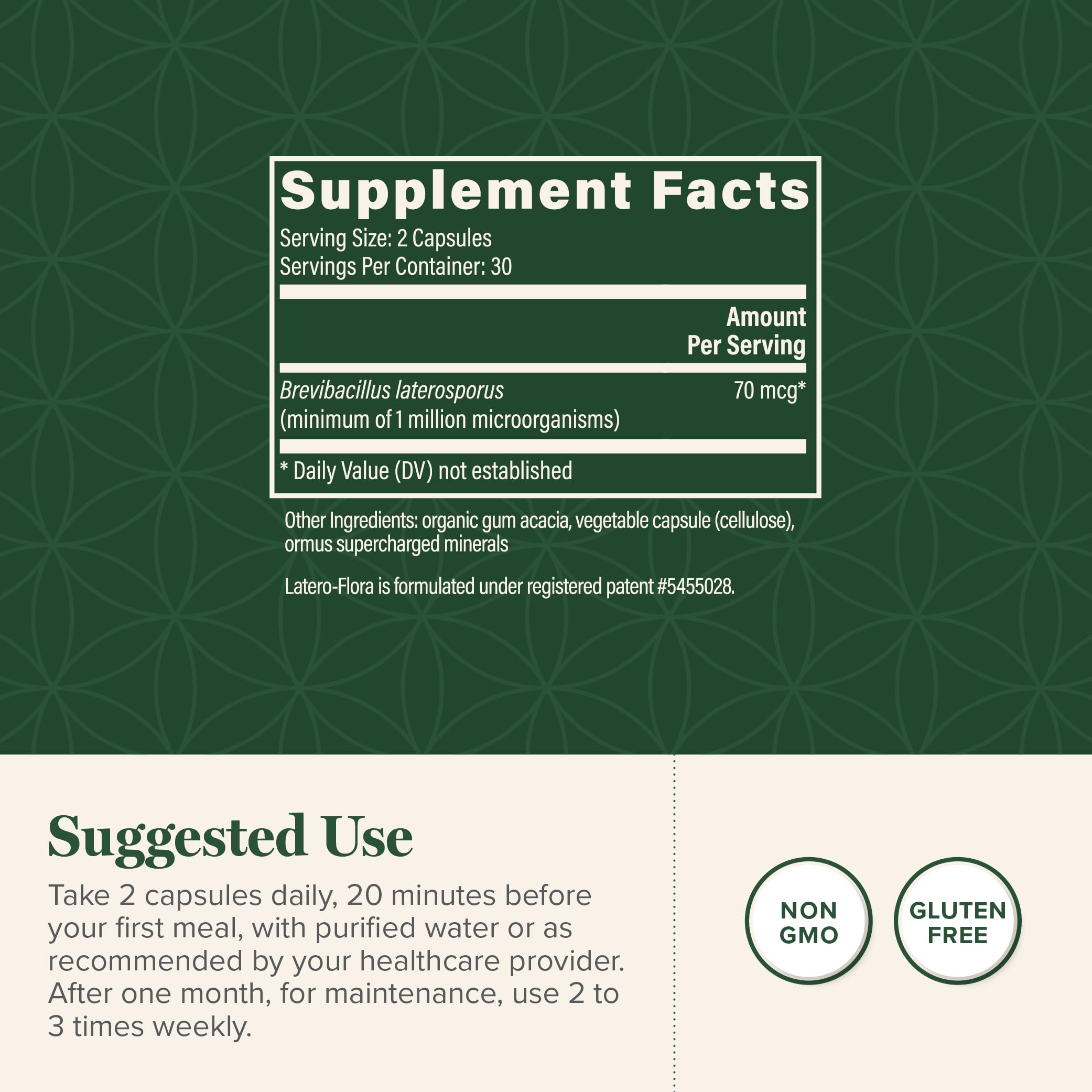 Latero-Flora Probiotic 60 Count by Global Healing Center