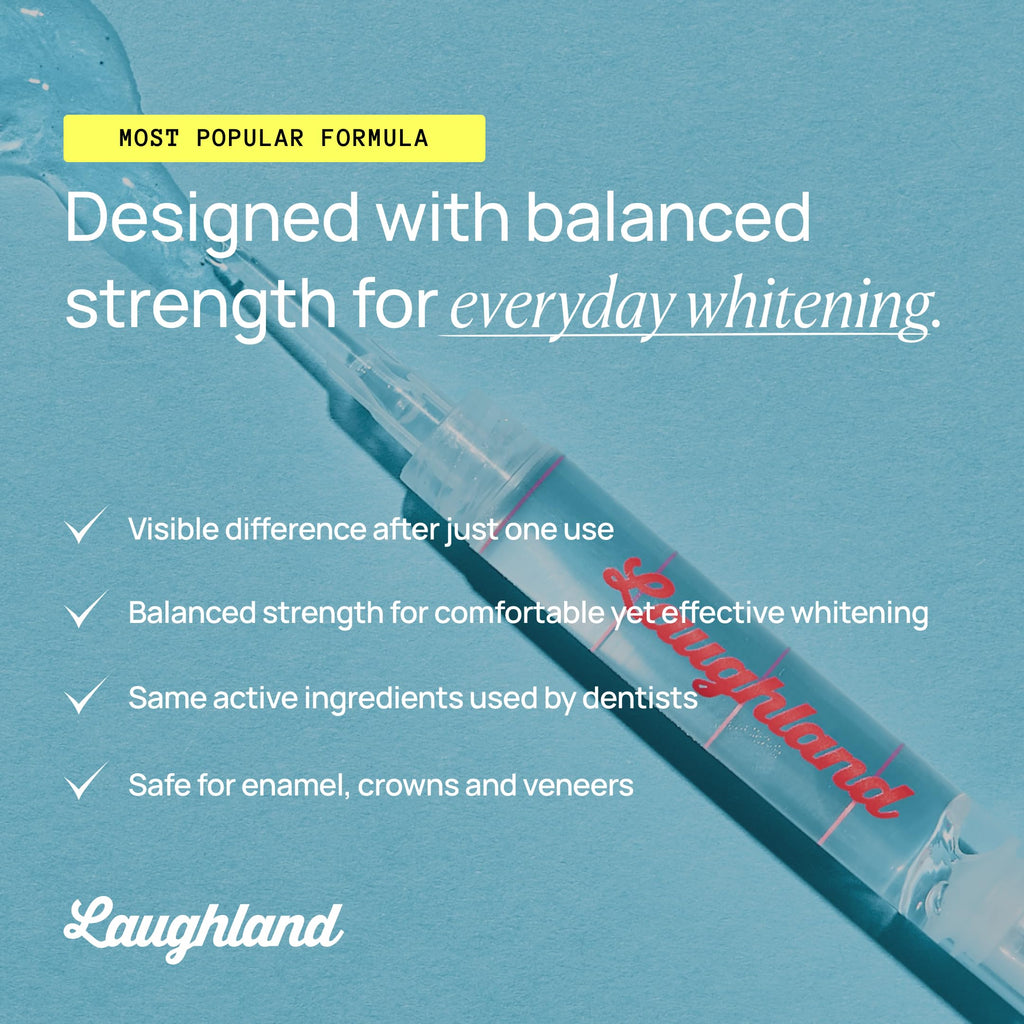 Laughland Original Teeth Whitening Gel 3 Pack - 6 Treatments, Mint, 8% Hydrogen Peroxide